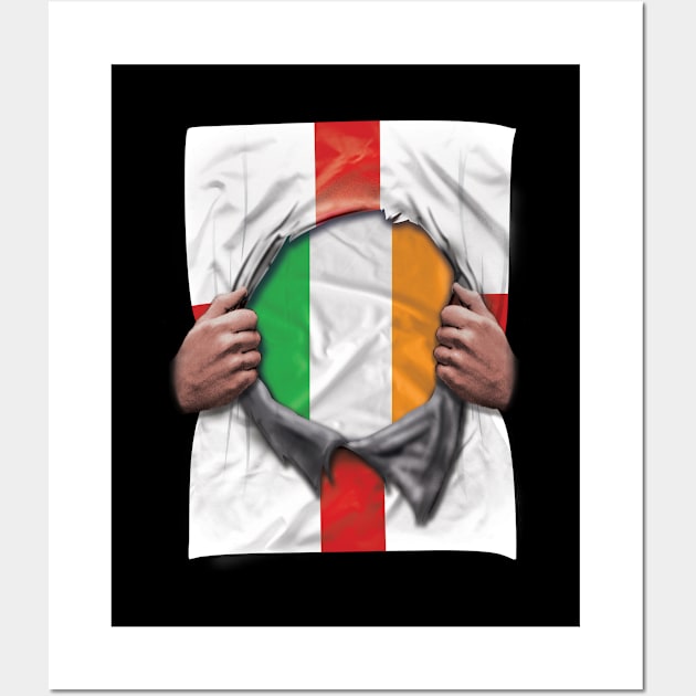 Ireland Flag English Flag Ripped - Gift for Irish From Ireland Wall Art by Country Flags